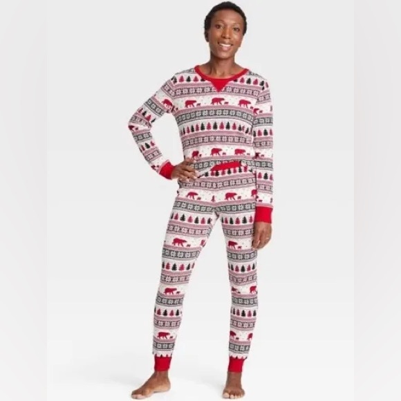Wondershop Winter Cabin Fair Isle Print PJ Pajama Set NEW Size Large - Picture 1 of 15
